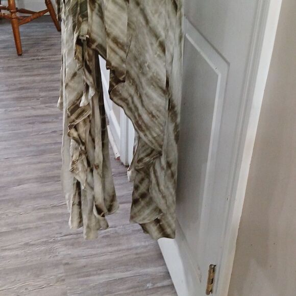Fashion Nova Brunching Mood Tie Dye Maxi Dress - Olive/comb Sz L NWT - Picture 8 of 12